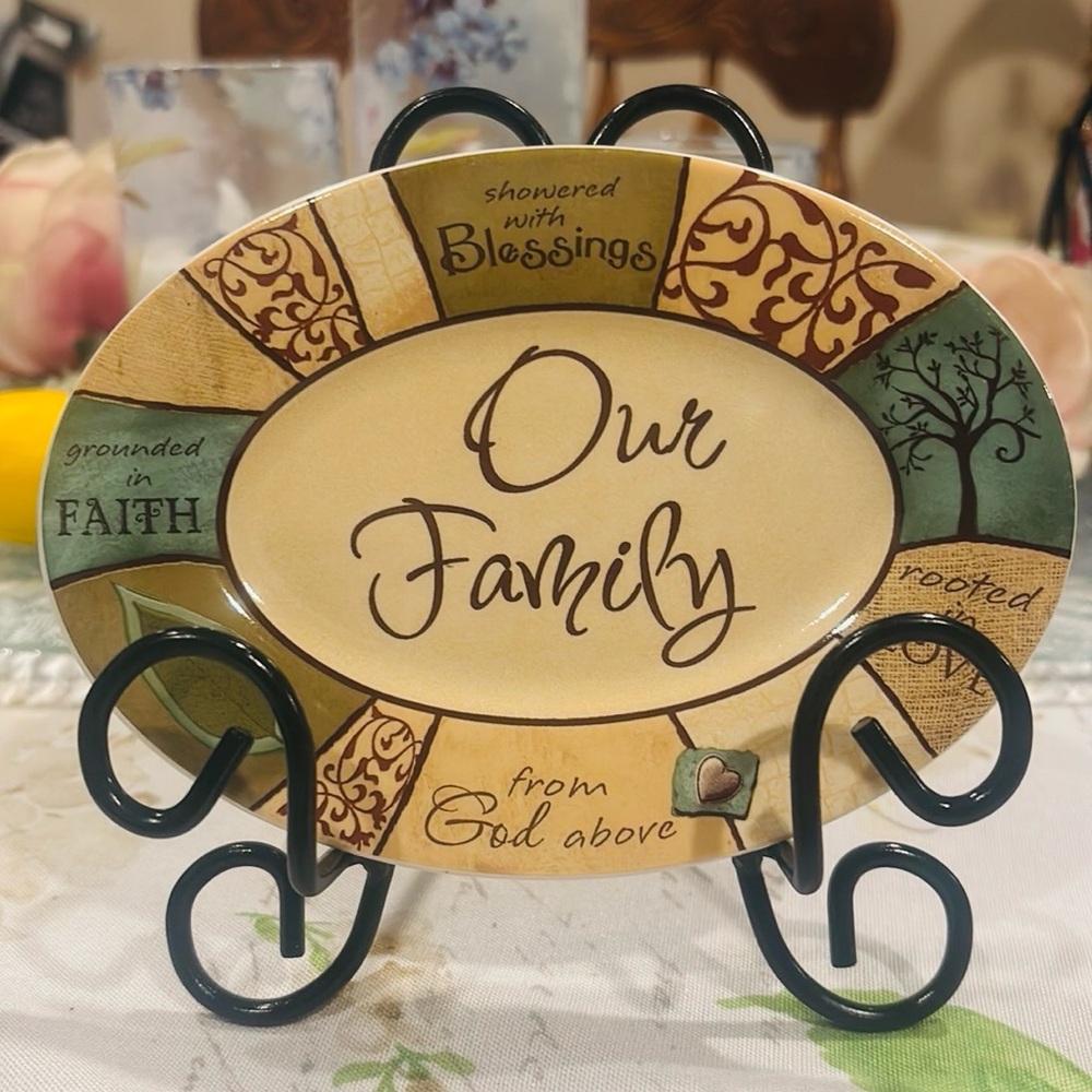 Abbey Gift “Our Family” Plaque With Easel
